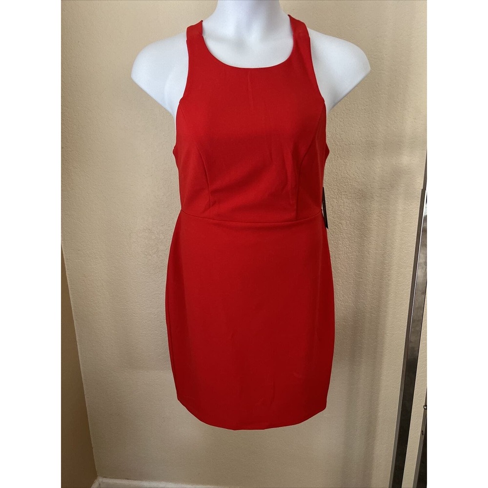 Lulus Red Cocktail Dress Double Criss Cross Back XL Women